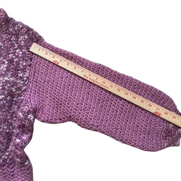 Handmade Womens Purple Knit Sweater With Textured Design - Picture 3 of 8